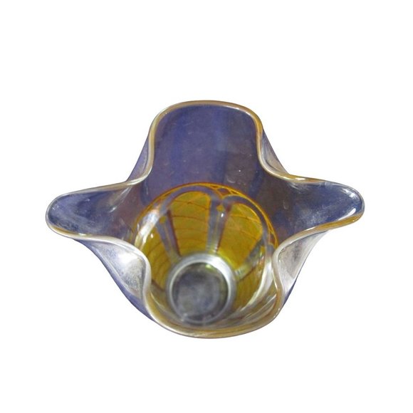 Mid Century Cocktail Martini Drinks Pitcher Set Stained Glass Yellow Gold EUC - Picture 9 of 16